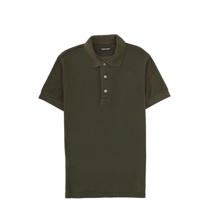 MAYFEYR - Tom Ford - Cotton Piqué Polo Shirt In Green - JPS011JMT013GAL