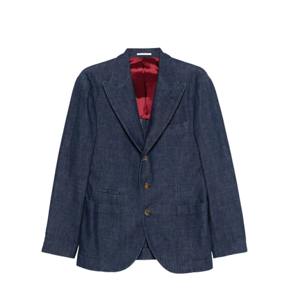 Denim Single-Breasted Jacket