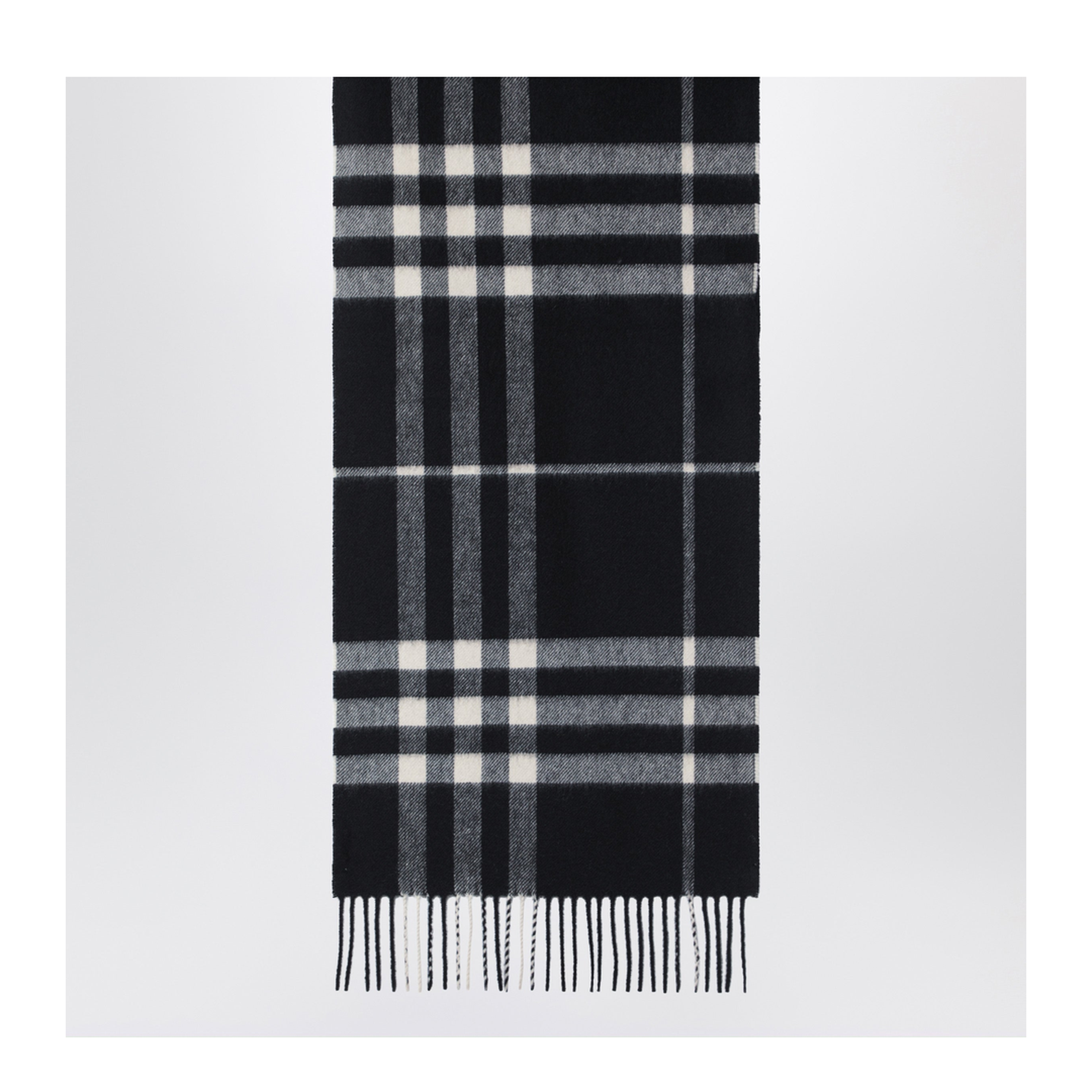 MAYFEYR - Burberry - Black Check Cashmere Scarf - 8094741U110106C1343