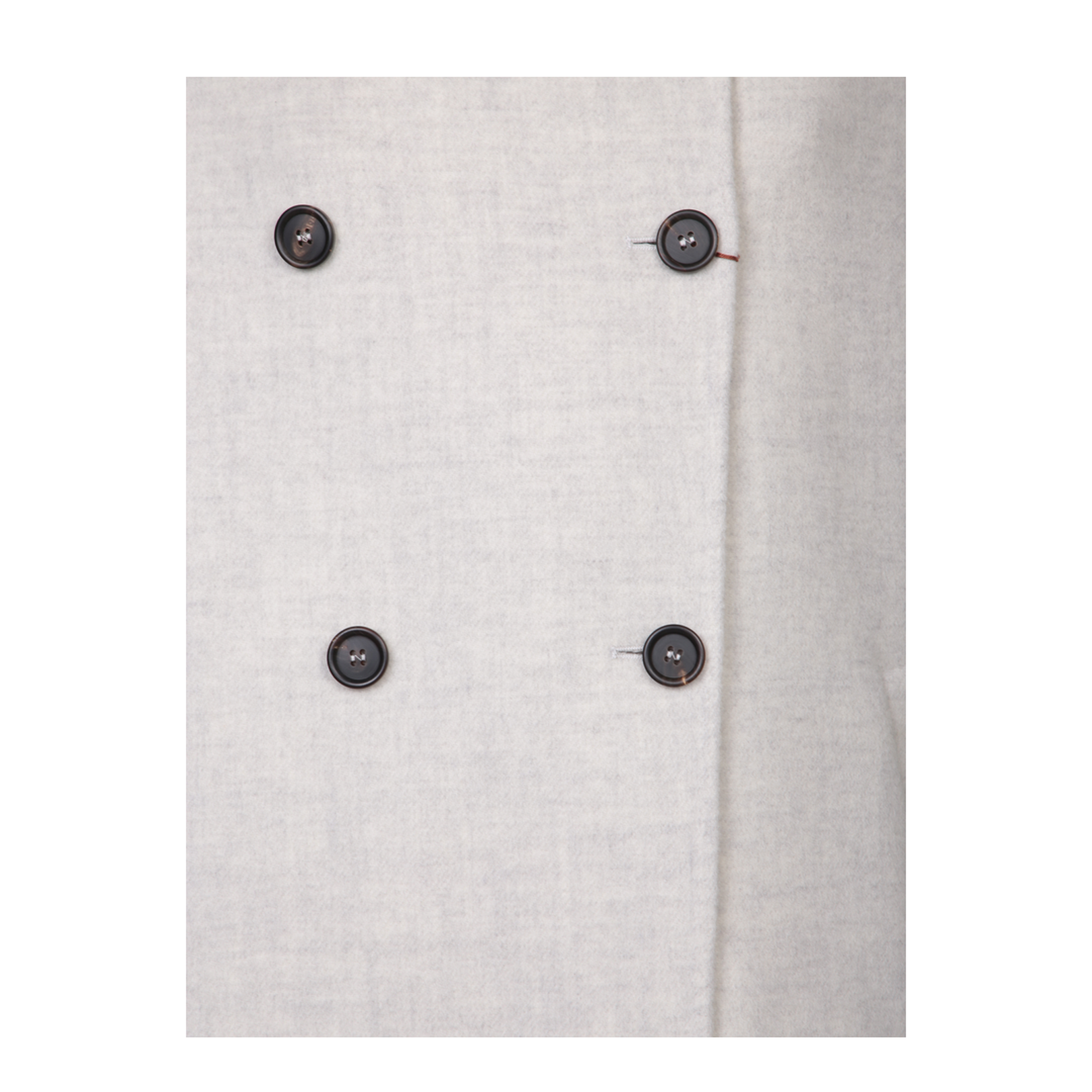 Mixed Wool Fabric Coat with Six Front Buttons, Classic Collar, and Two Side Pockets