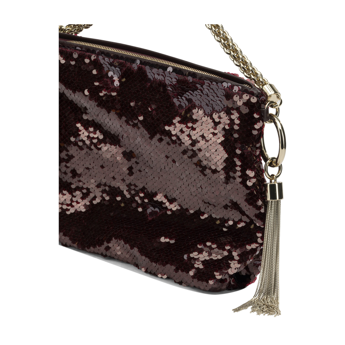 MAYFEYR - Jimmy Choo - Callie Small Handbag - CALLIEGZDDEEPMERLOTLIGHTGOLD