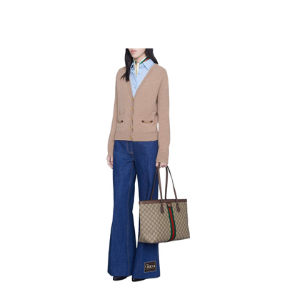 Ophidia Gg Middle-Sized Tote Bag Brown