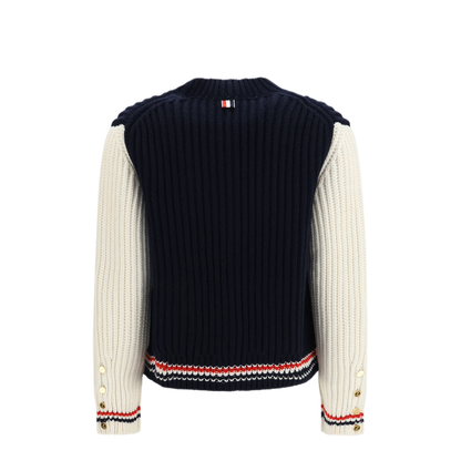 MAYFEYR - Thom Browne - Bicolor Cashmere Cardigan - FKC727AY2007979