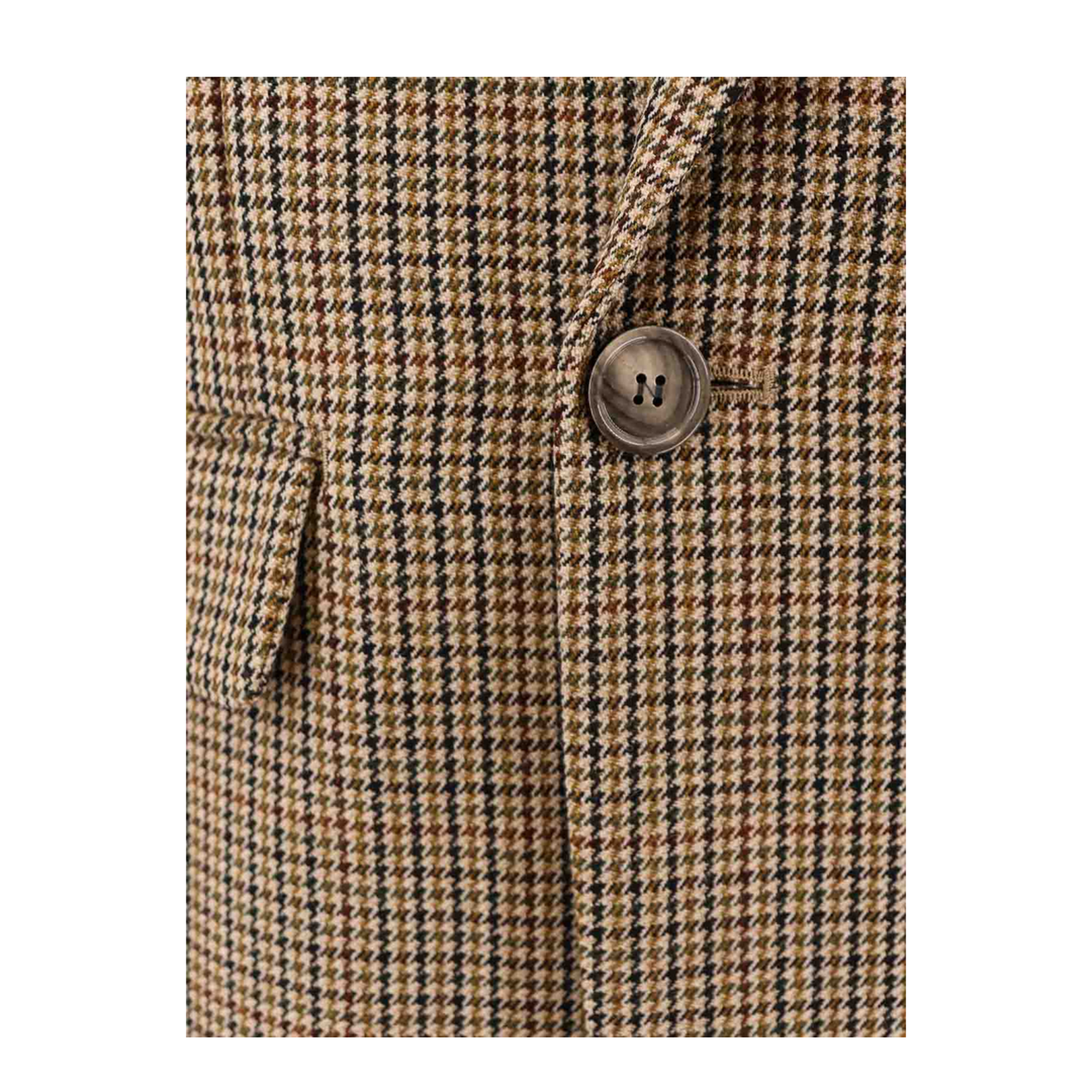 Virgin Wool Blazer with Pied de Poule Motif