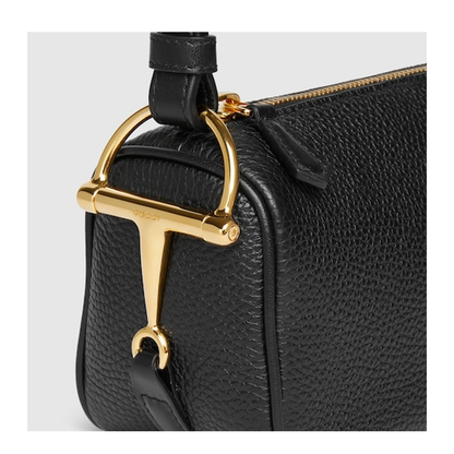 Half Horsebit Mini Bag in Black Leather