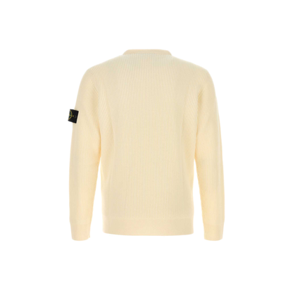 MAYFEYR - Stone Island - Crew Neck Cream Wool Sweater - 5100053C2V0093