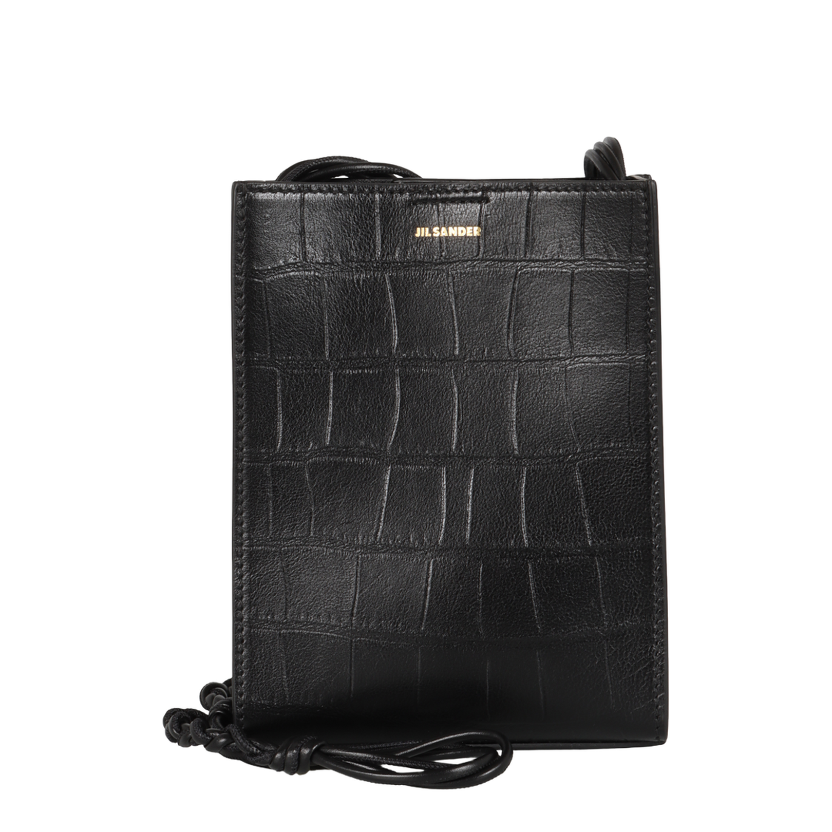 Black Leather Small Tangle Shoulder Bag