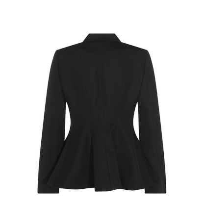 Black Grain de Poudre Wool Jacket
