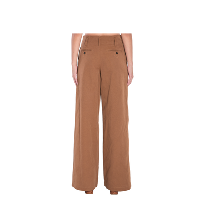 High-rise wide-leg pants in cotton canvas