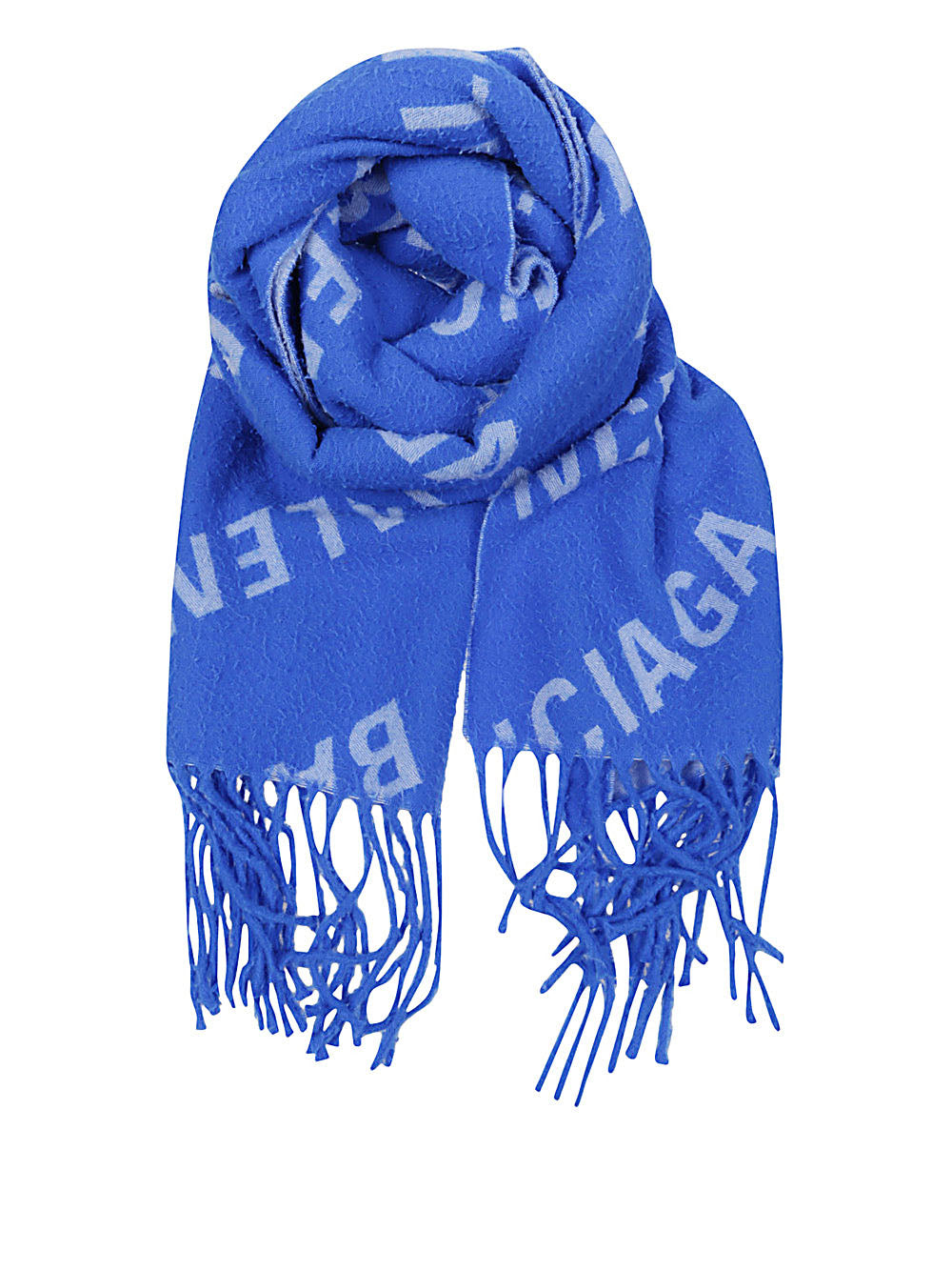 All-over Logo Embroidered Scarf in Blue
