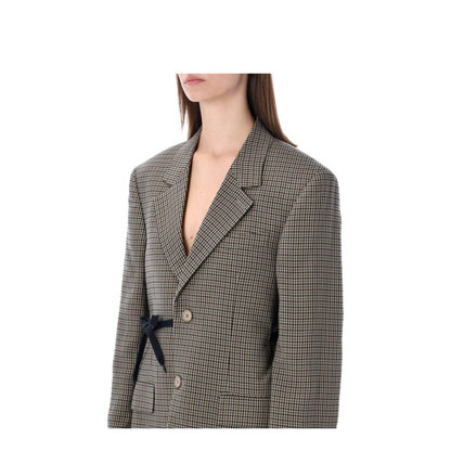 Wrap Tailored Jacket in Khaki/Brown