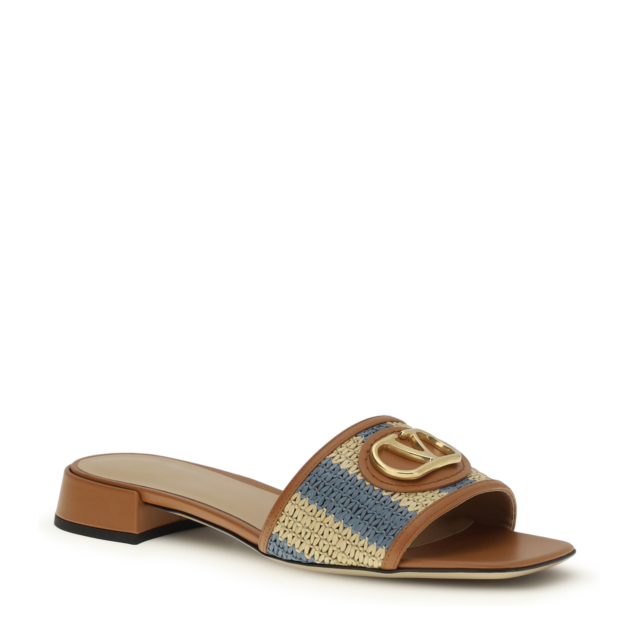 MAYFEYR - Valentino - Vlogo Signature Raffia Slide Sandals - 8W2S0LT0IPL