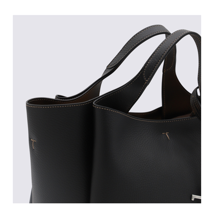 T Timeless Mini Calf Leather Tote - Black