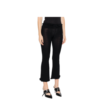 Flared Capri Pants in Black