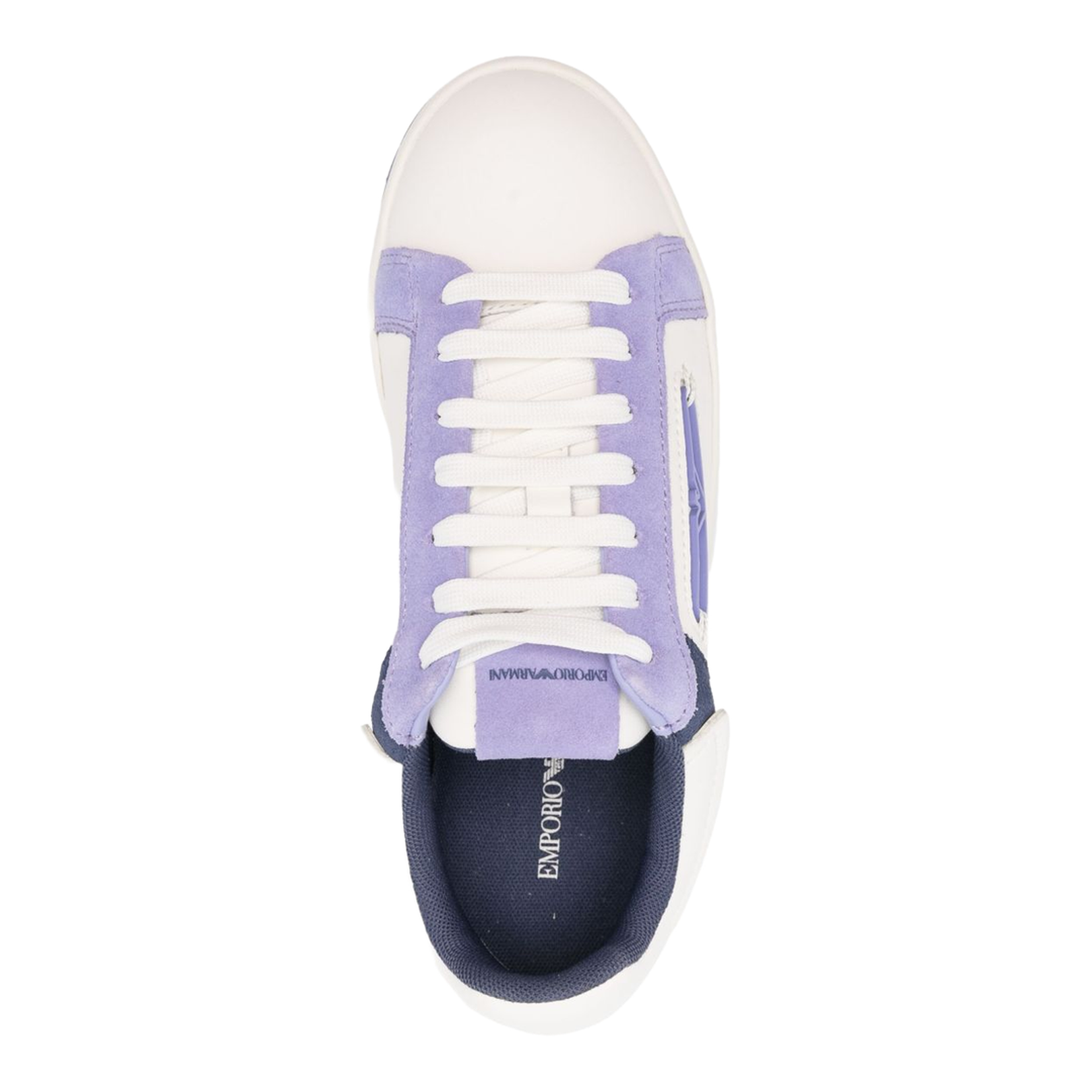 Leather Sneakers with Suede Details and Eagle Plate