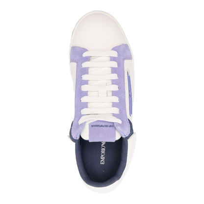 Leather Sneakers with Suede Details and Eagle Plate