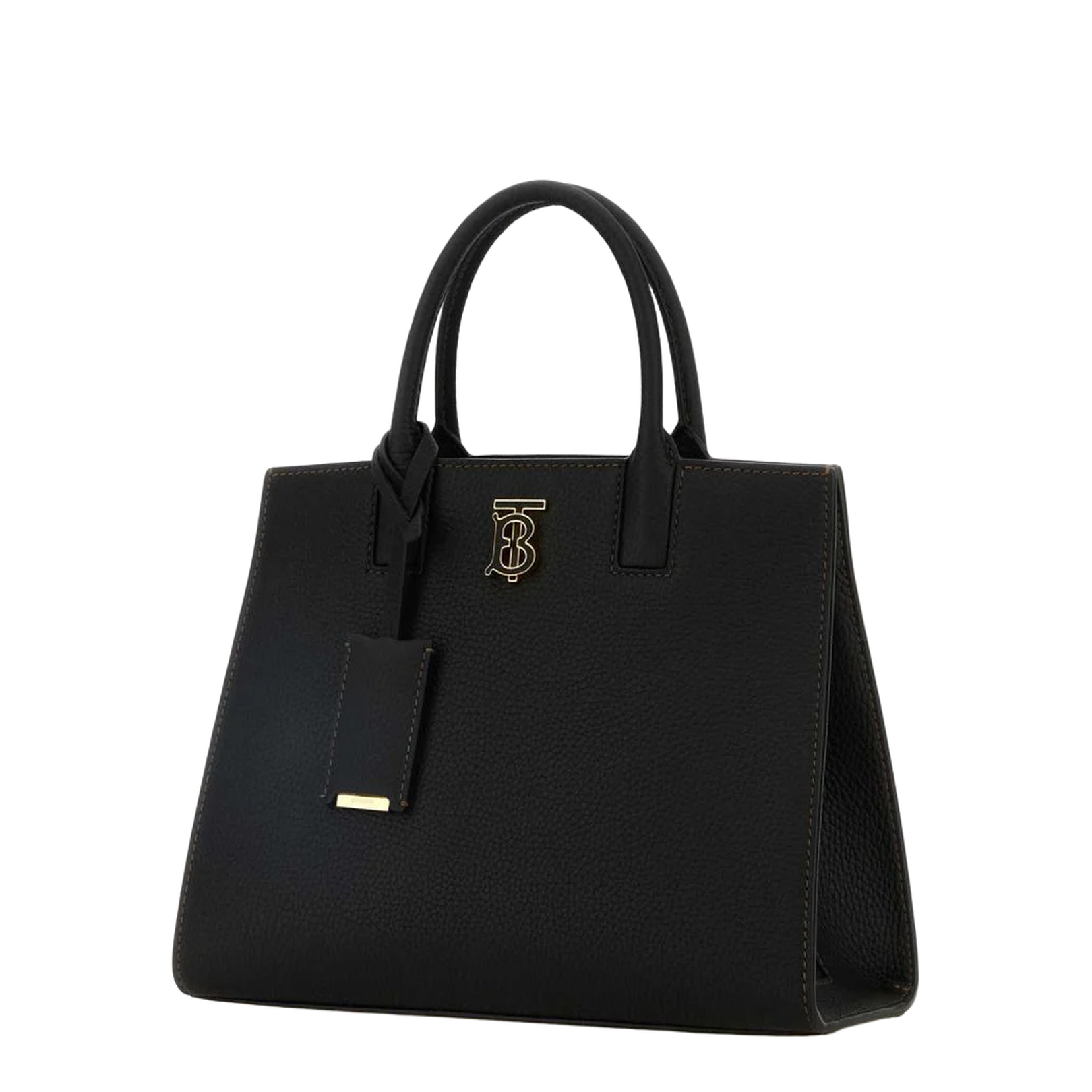 Black Leather Shopping Bag