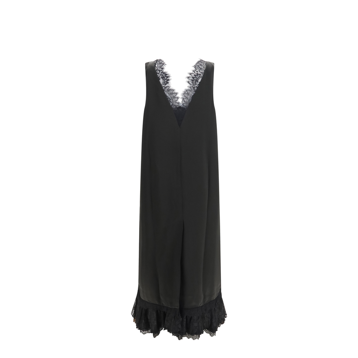 MAYFEYR - Ganni - Lace Trim Satin Long Dress - A1030766099