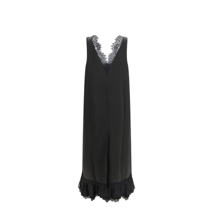 MAYFEYR - Ganni - Lace Trim Satin Long Dress - A1030766099