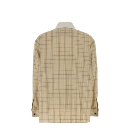 MAYFEYR - Bottega Veneta - Checked Embroidered Wool Shirt - A002QUV6NS02586