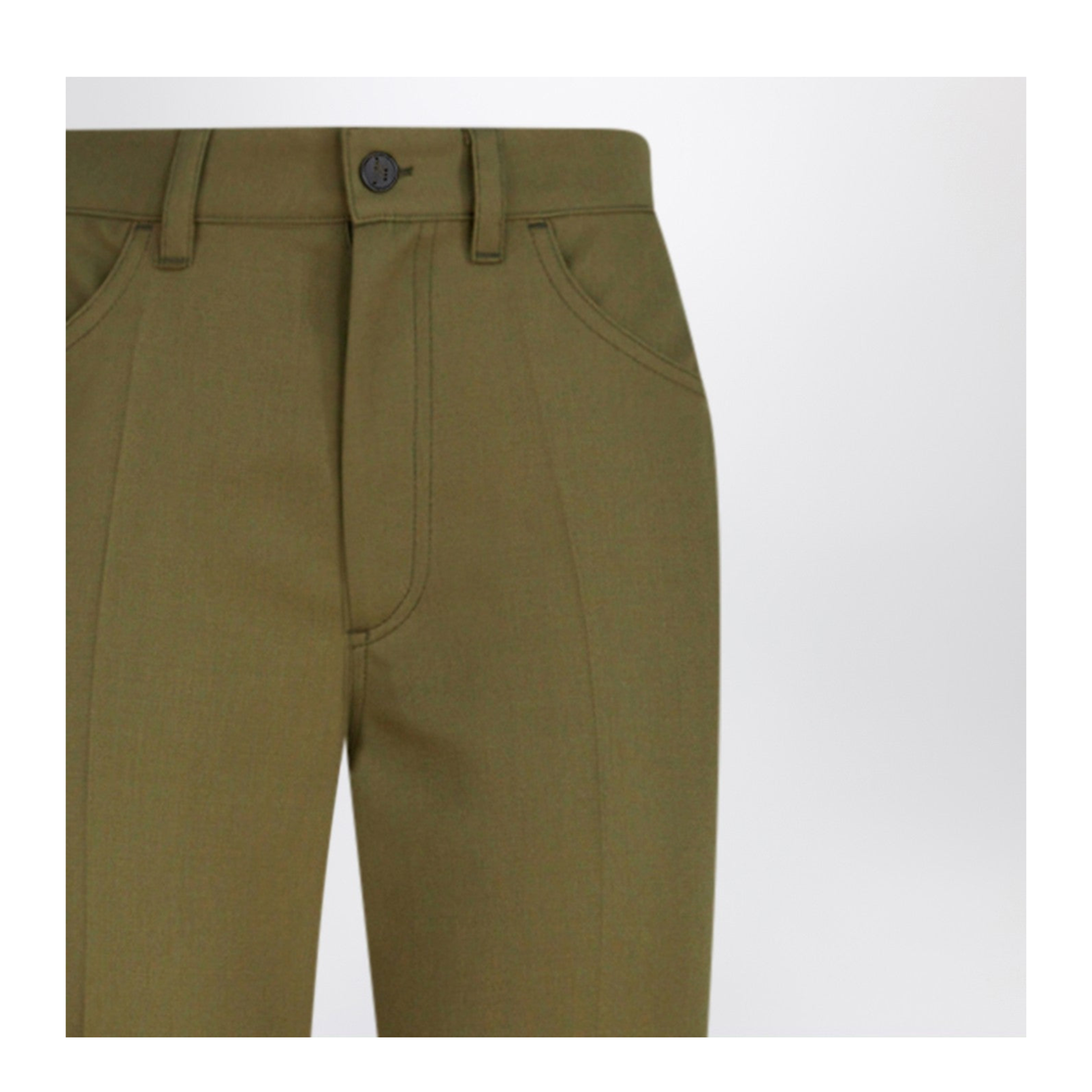 MAYFEYR - The Attico - Military Green Wool Gabardine Trousers - 251WCP00273WWW065A081