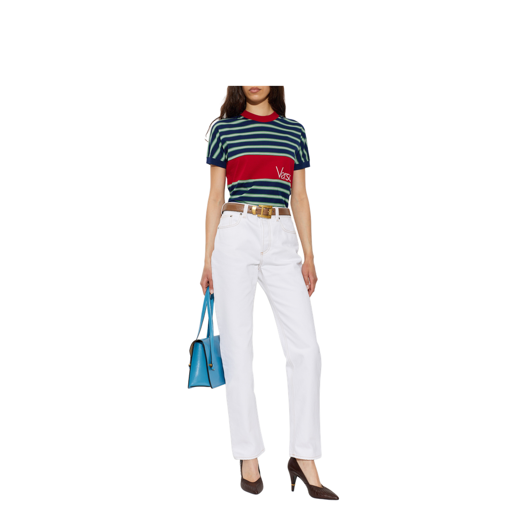 MAYFEYR - Versace - T-Shirt With Striped Pattern - 10259081A184396UF90