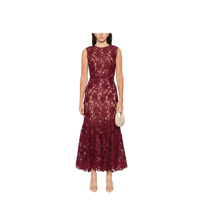 Guipure Lace Midi Dress