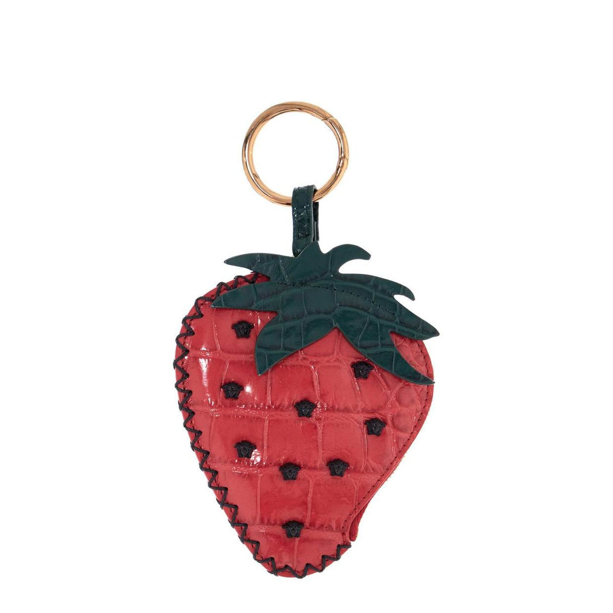 Versace strawberry charm in coconut print leather