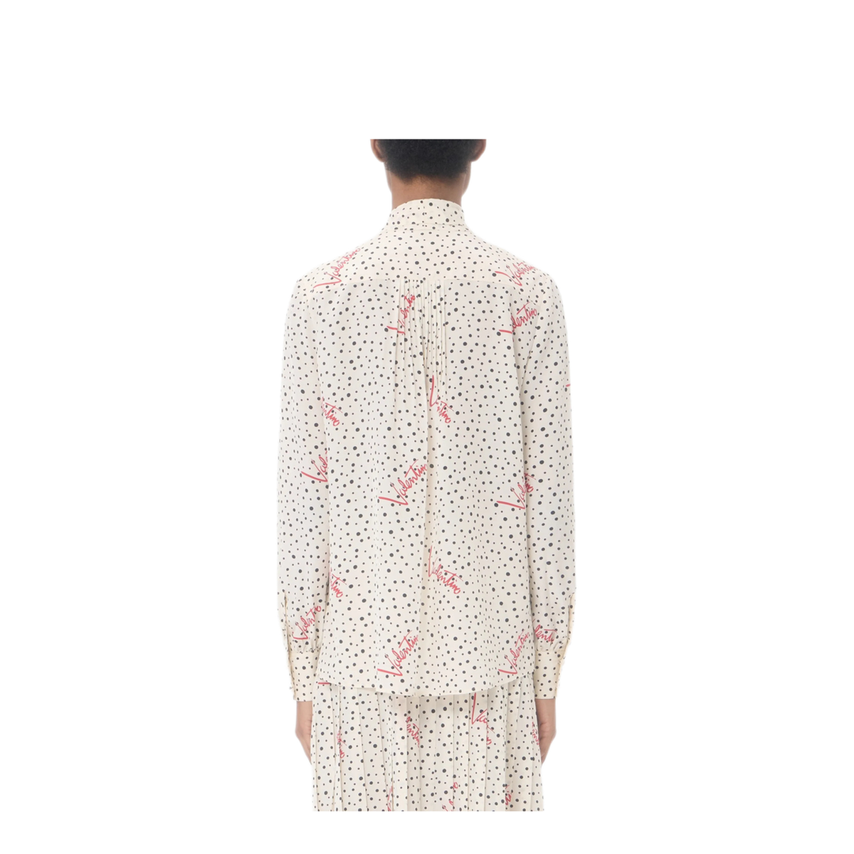 Vanilla Silk Shirt With Logo Print