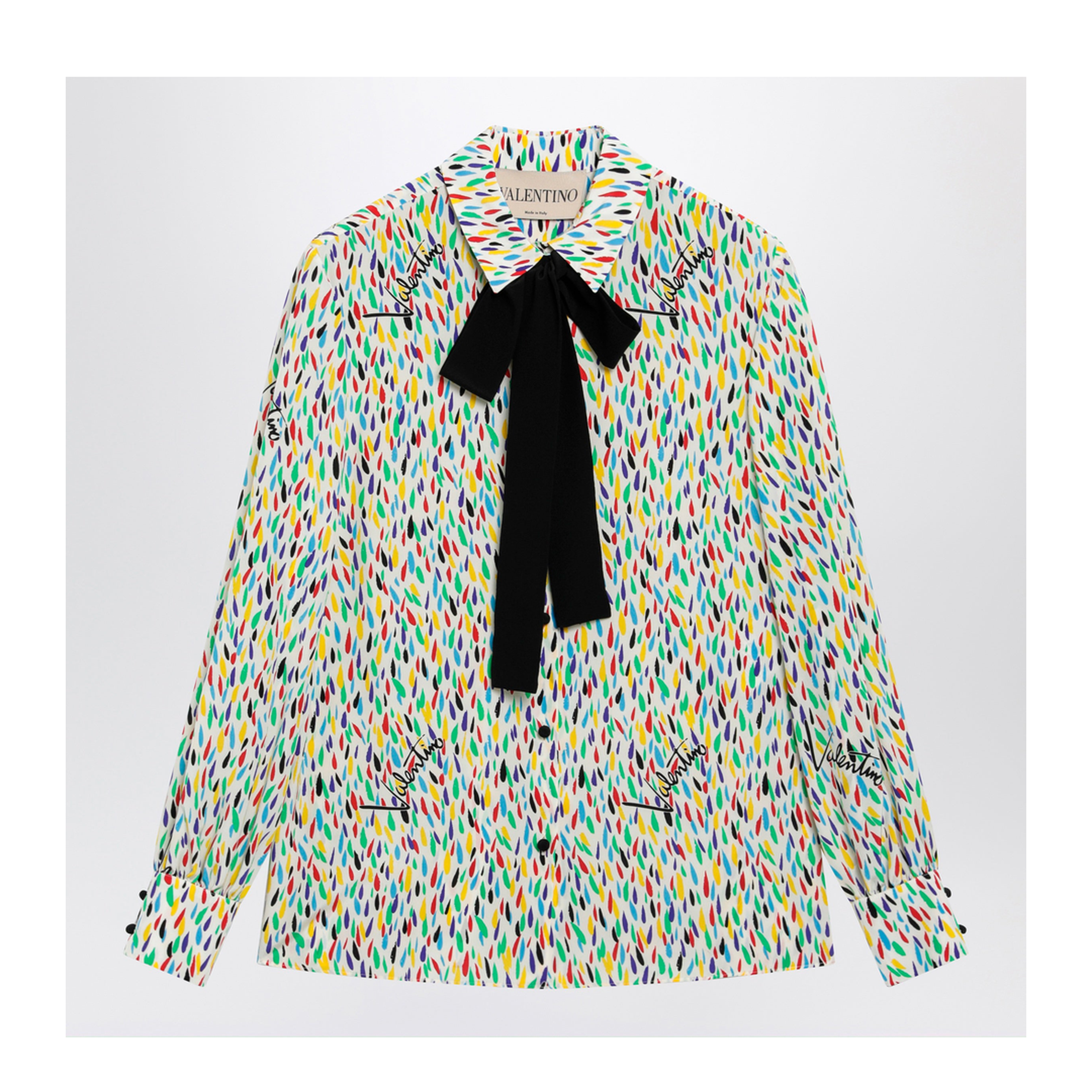 MAYFEYR - Valentino - Multicolored Silk Blouse With Lavallière - 9B3AB8M6AE8CVT