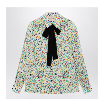MAYFEYR - Valentino - Multicolored Silk Blouse With Lavallière - 9B3AB8M6AE8CVT