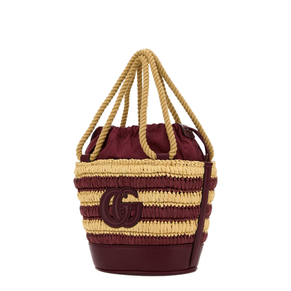 Woven Mini Bucket Bags - Red