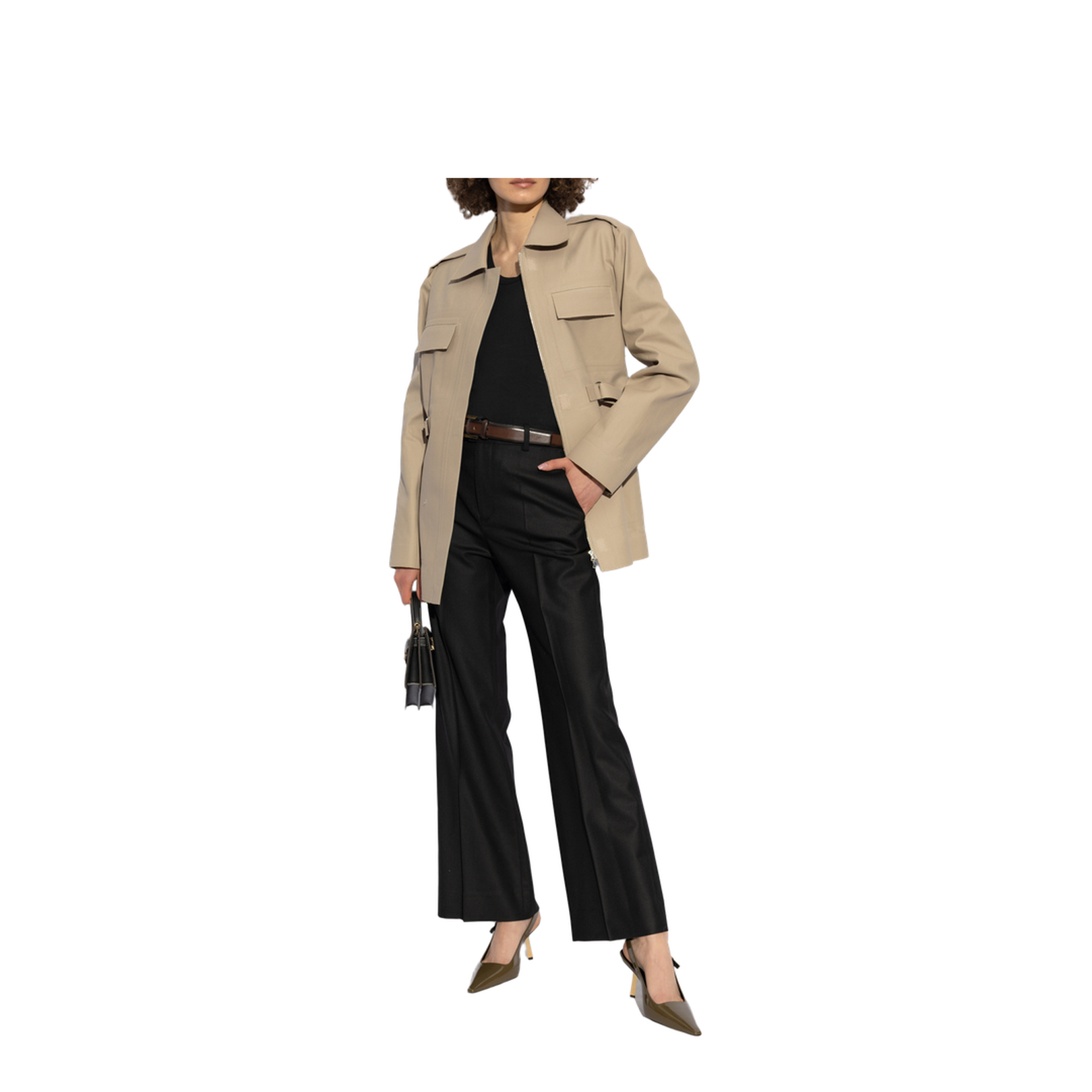 Jacket with waist belt