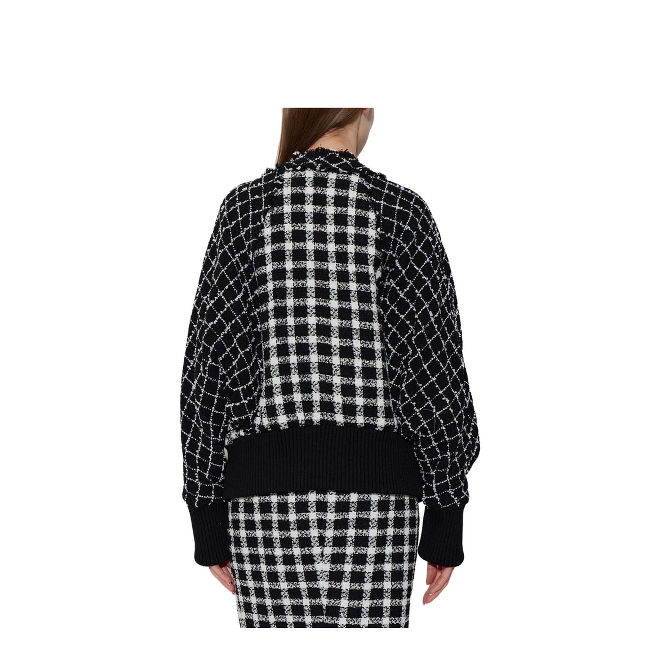 Tweed Bomber Jacket Black