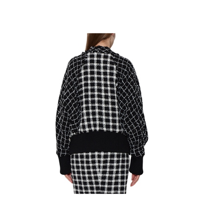 Tweed Bomber Jacket Black