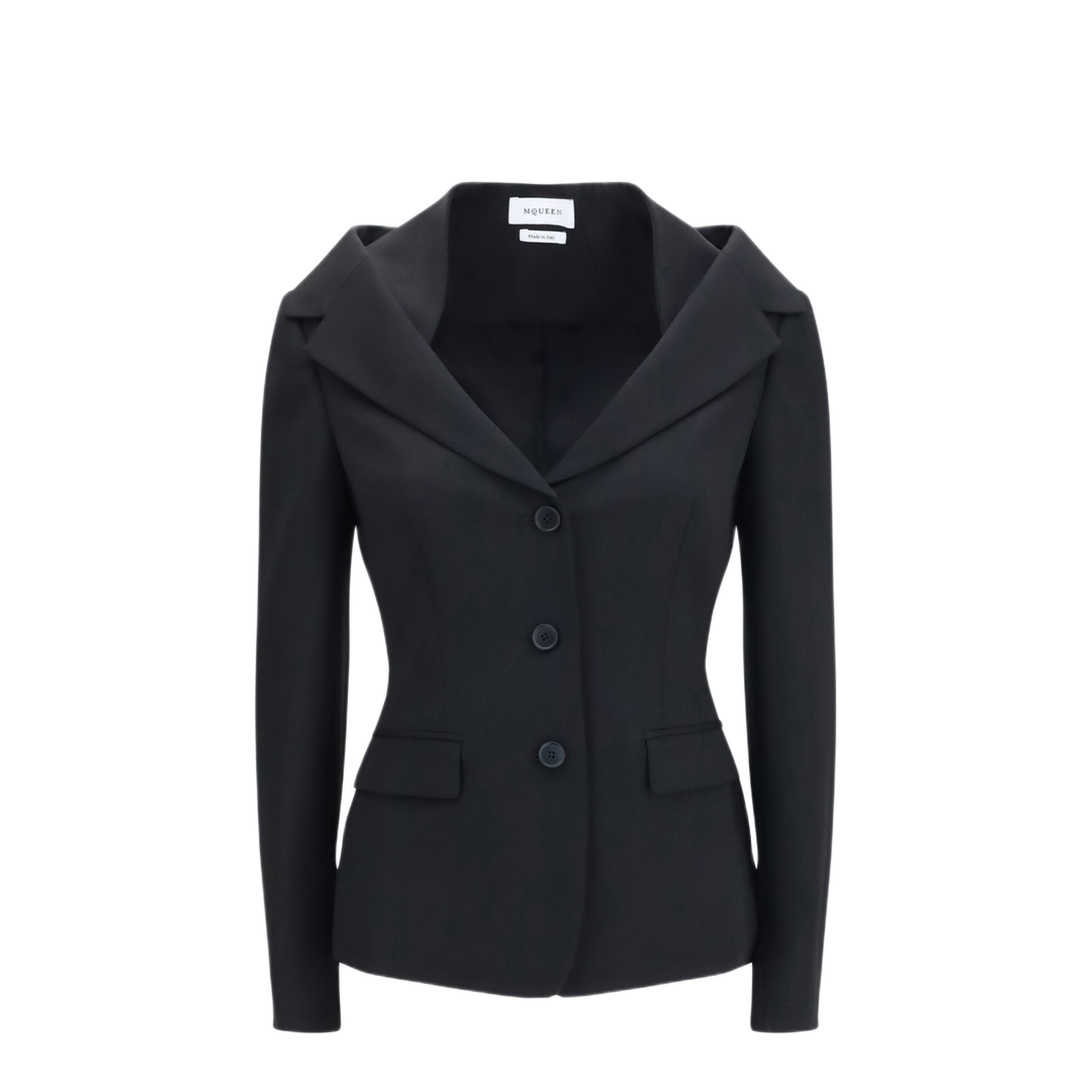 MAYFEYR - Alexander Mcqueen - Structured Off Shoulder Jacket With Harness Details - 865434QJAAC1000