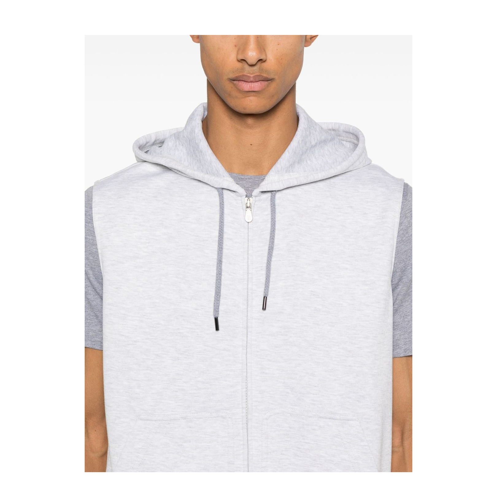 Cotton Blend Sleeveless Hoodie