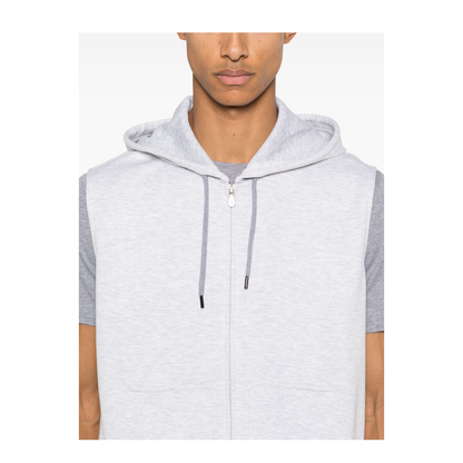 Cotton Blend Sleeveless Hoodie