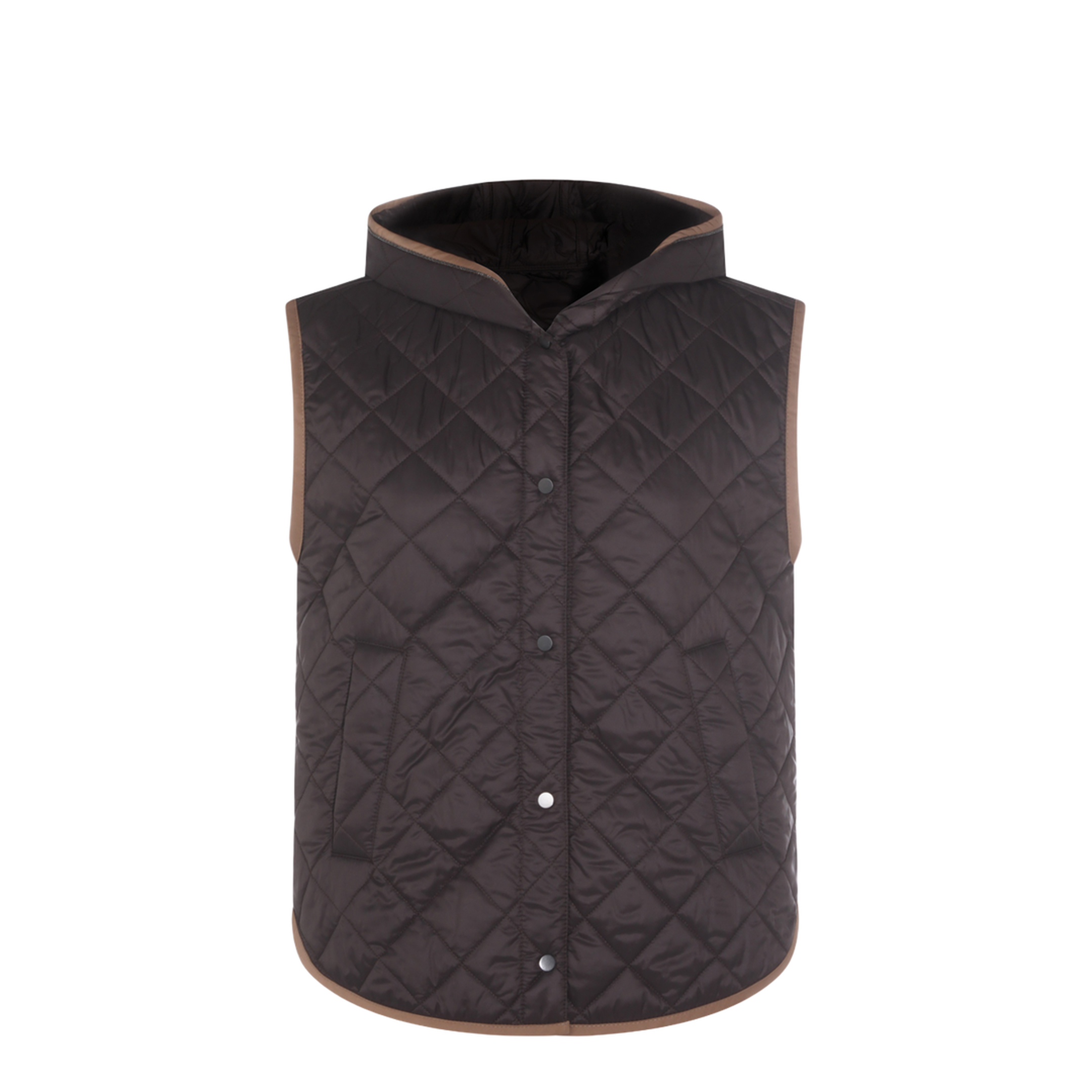 Padded Vest Nylon Brown