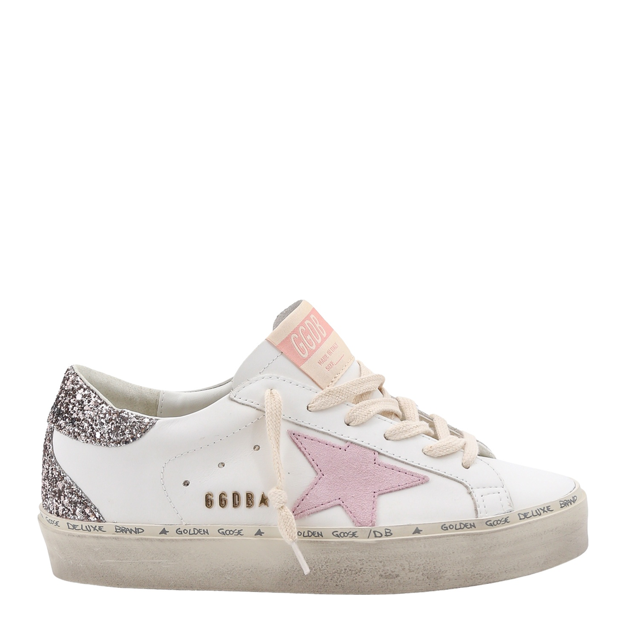 Sneakers in Leather with Glitter