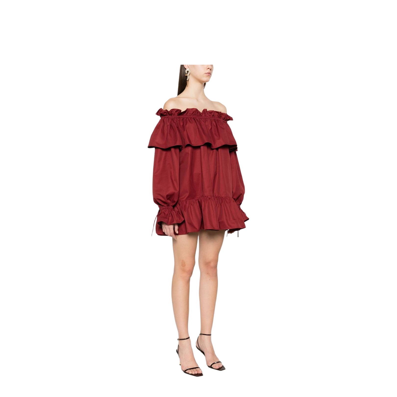 Ruffled Dress in Cotton Twill
