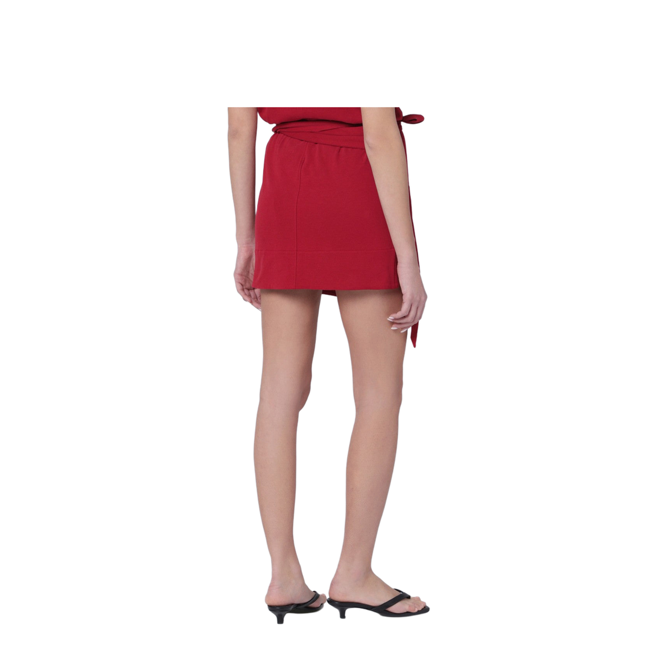 Berenice Cherry-Coloured Jersey Miniskirt