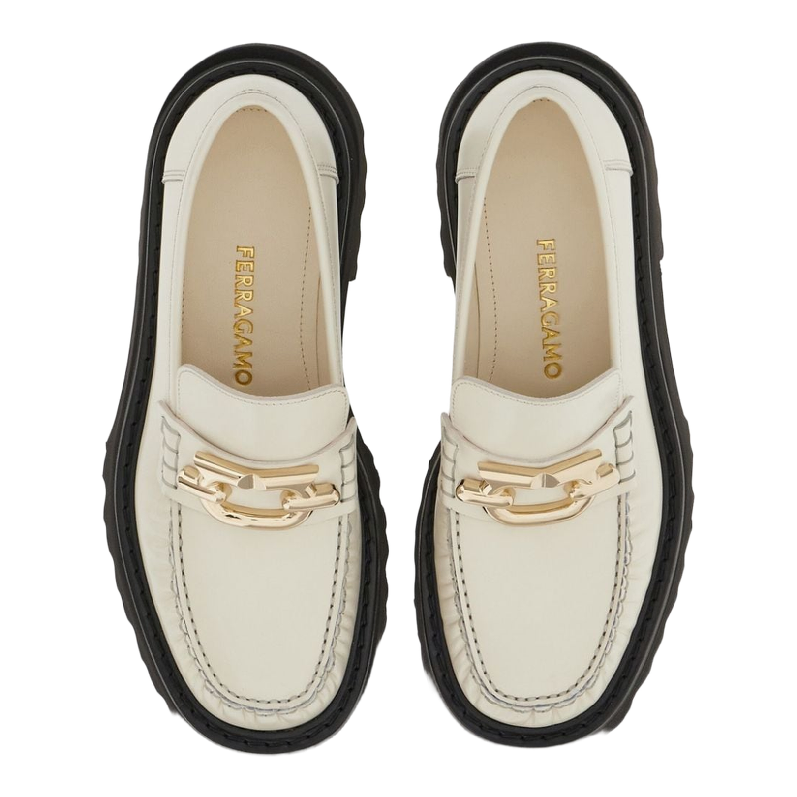 Gancini-Plaque Leather Loafers