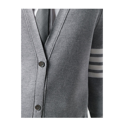 MAYFEYR - Thom Browne - Milano Stitch Long V Neck Cardigan In Fine Merino Wool - FKC289A00014055