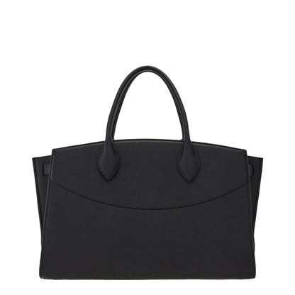Ferragamo Studio Soft Bag (Large) Hammered Calfskin Top-Handle Bag - Nero