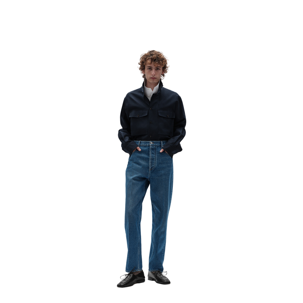 Wide Leg Medium Indigo Wash Jeans
