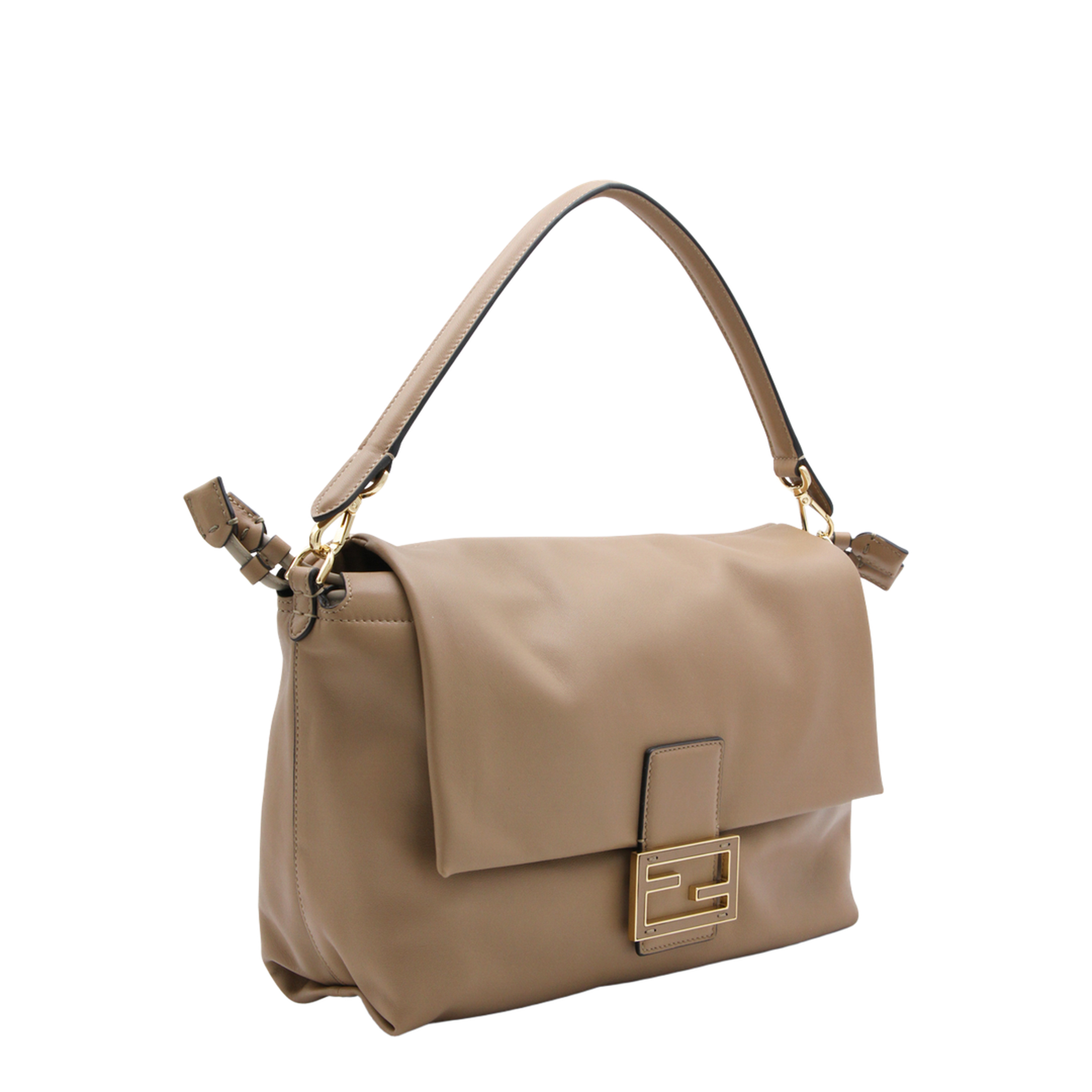 Baguette Large Leather Top Handle Bags - Brown