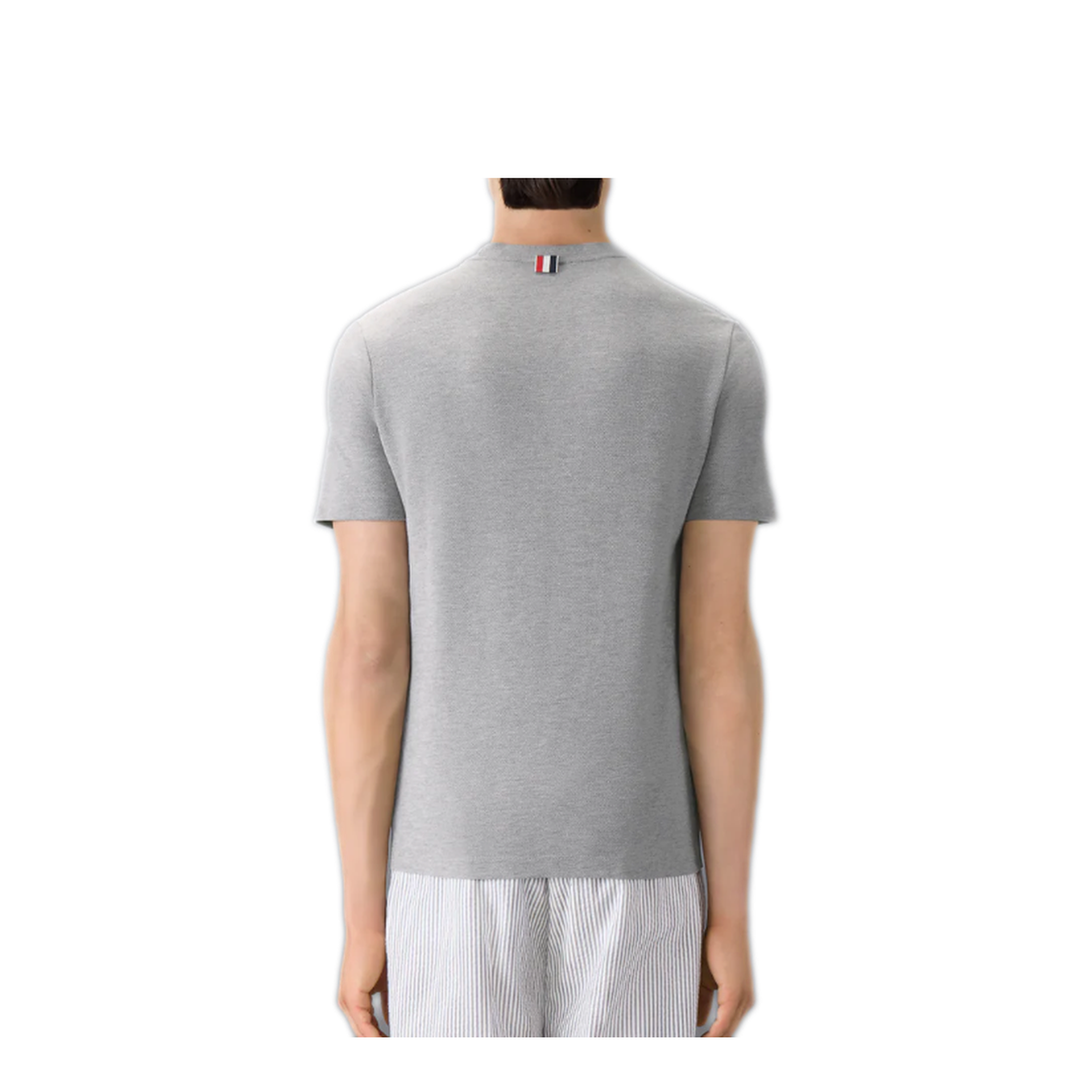 MAYFEYR - Thom Browne - Short Sleeve Tee With Engineered 4 Bar Stripe In Classic Pique - MJS123A00050055