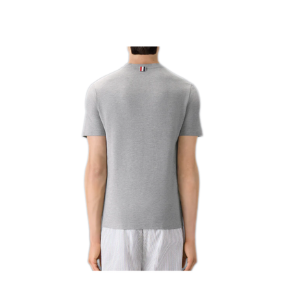 MAYFEYR - Thom Browne - Short Sleeve Tee With Engineered 4 Bar Stripe In Classic Pique - MJS123A00050055