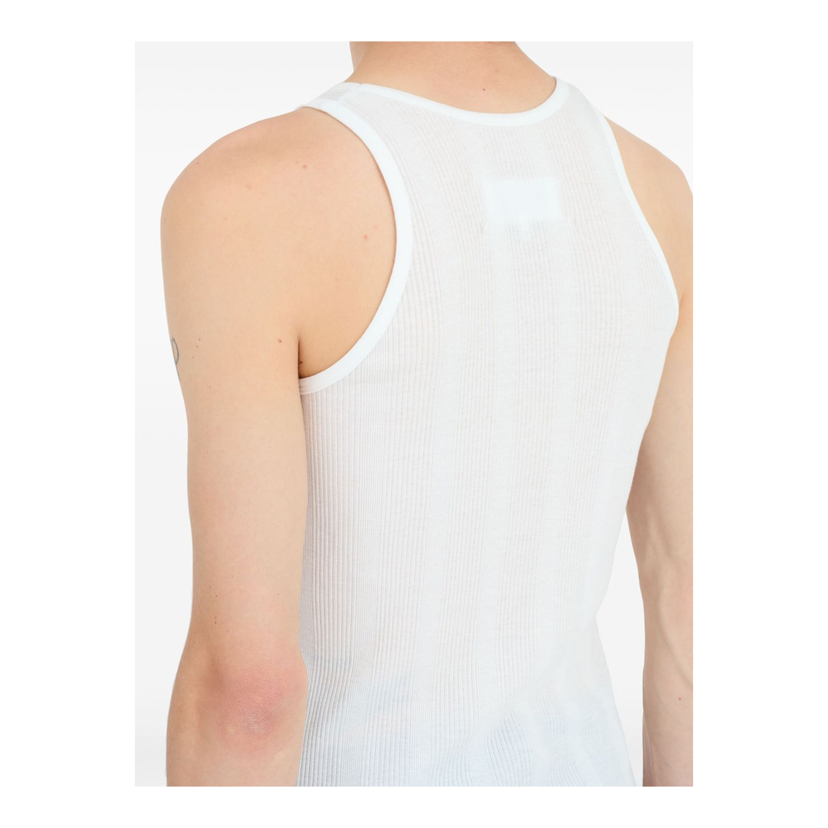 White Cotton-Lyocell Blend Top